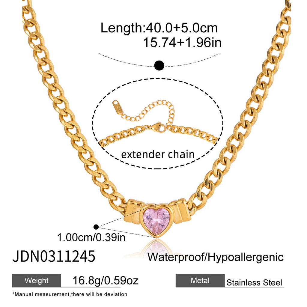 Damen Halskette mit Herzen-Anhängern und verstellbarem Edelstahlverschluss Shop Nory