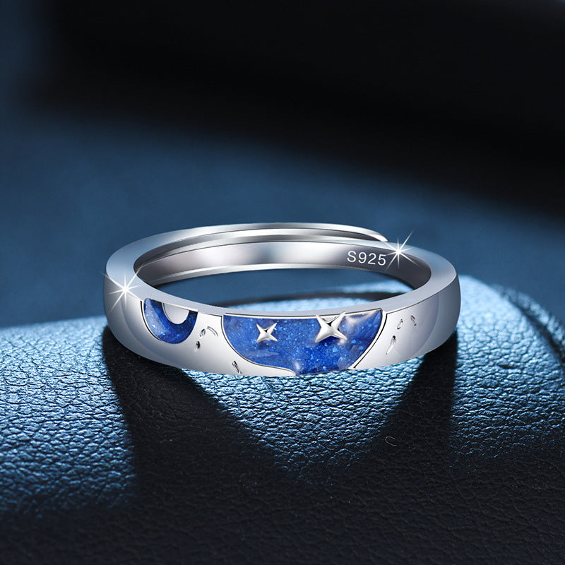 Damenring mit buntem Sterne- und Monddesign aus hochwertigem Edelstahl Shop Nory