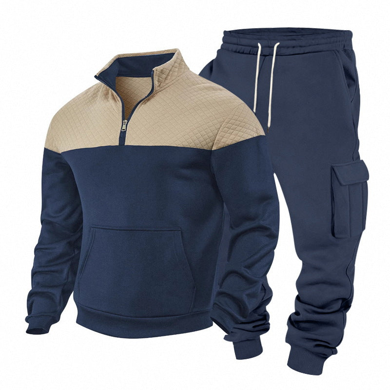 Herren Freizeit-Trainingsanzug mit Steppkragen und Cargo-Jogger Shop Nory