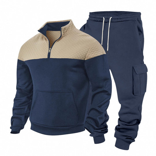 Herren Freizeit-Trainingsanzug mit Steppkragen und Cargo-Jogger Shop Nory
