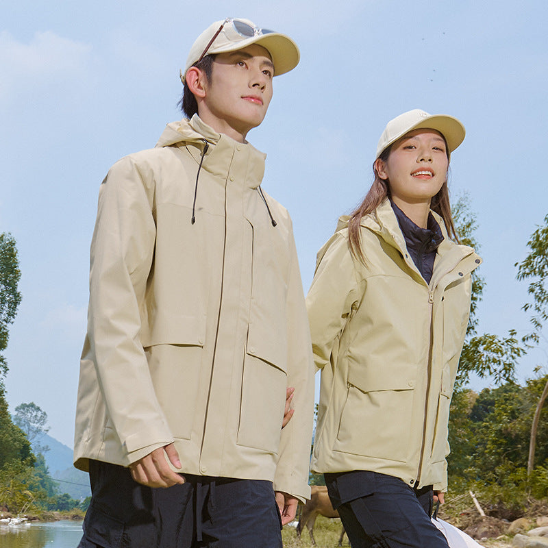 Herren Technische wasserdichte Parka-Jacke mit verstellbarer Kapuze und multifunktionalen Taschen Shop Nory