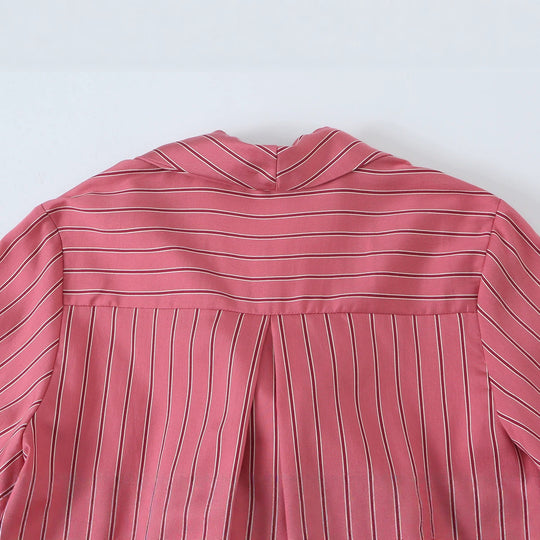 Damen Bluse mit Schleifenkragen, durchgehender Knopfleiste und Ballonärmeln Shop Nory