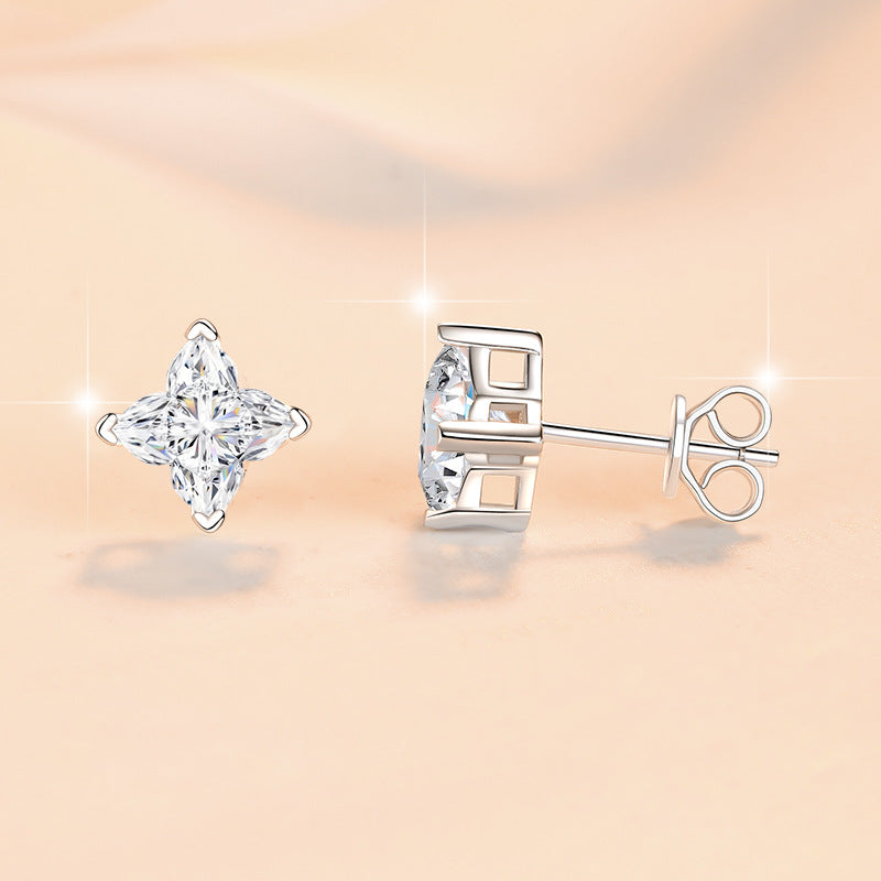Damen-Ohrstecker mit funkelndem Kristall in eleganter Fassung Shop Nory