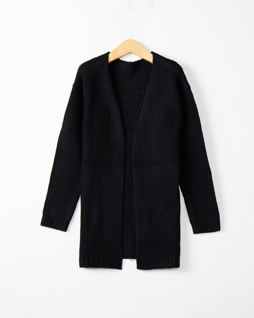 Damen Longline Strickcardigan ohne Verschluss mit offener Front und feiner Rippkante Shop Nory