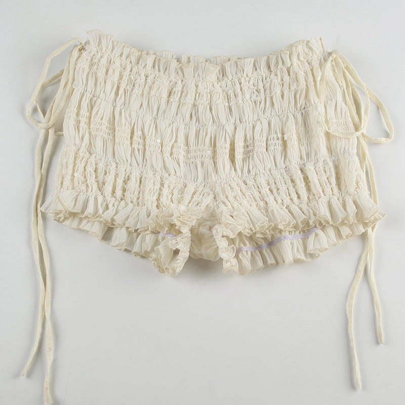 Damen Rüschen-Shorts mit verstellbaren BindShopnoryändern