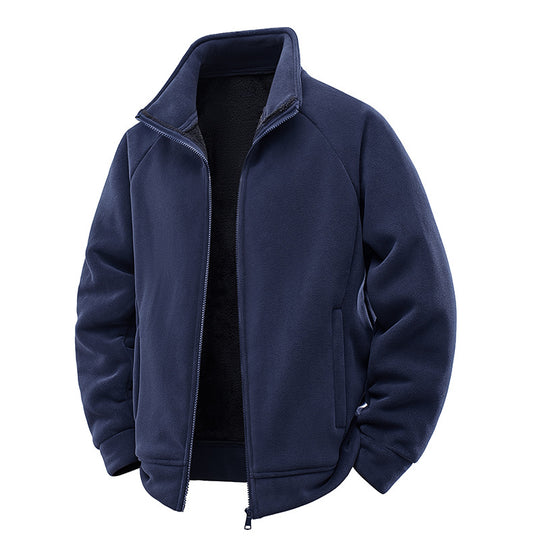 Herren Fleece-Thermojacke mit doppellagigem Teddy-Innenfutter und hohem Stehkragen Shop Nory