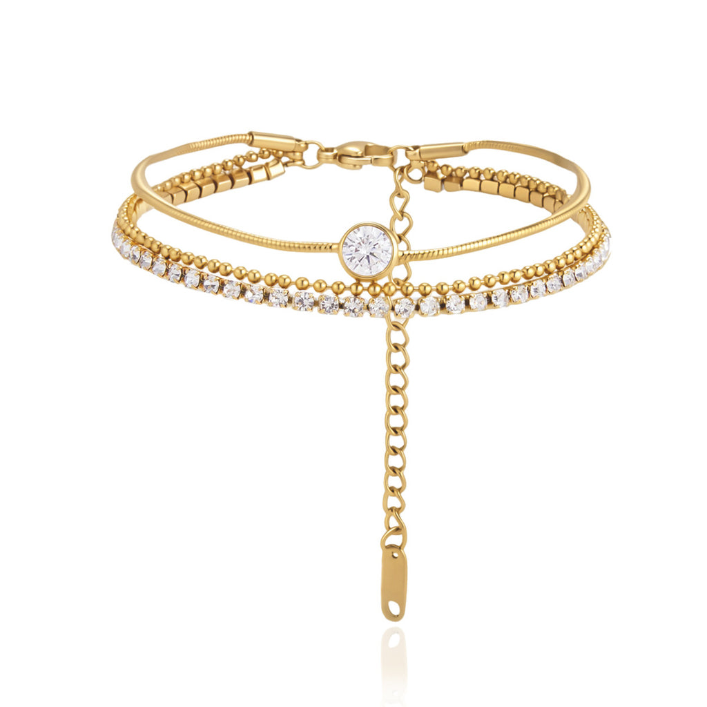 Damen Armband mit funkelnden Zirkonia und hypoallergenen Edelstahl-Elementen Shop Nory