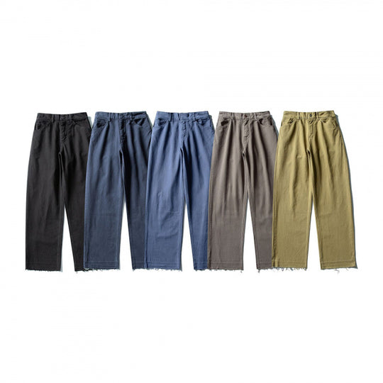 Damen Weite High-Waist Jeanshose mit geradem Bein und rohem Saum Shop Nory
