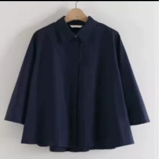 Damen Weite Oversize‑Hemdenbluse mit Cape‑Ärmeln und kastiger Silhouette Shop Nory