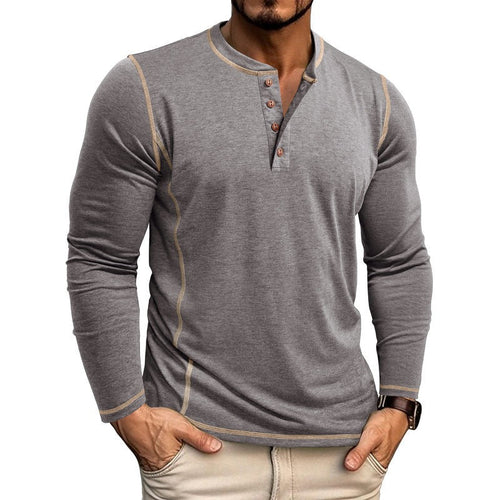 Herren Langarmshirt mit Knopfleiste