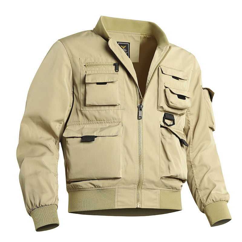 Herren Utility-Bomberjacke mit mehreren Taschen und robuster Nylonkonstruktion Shop Nory