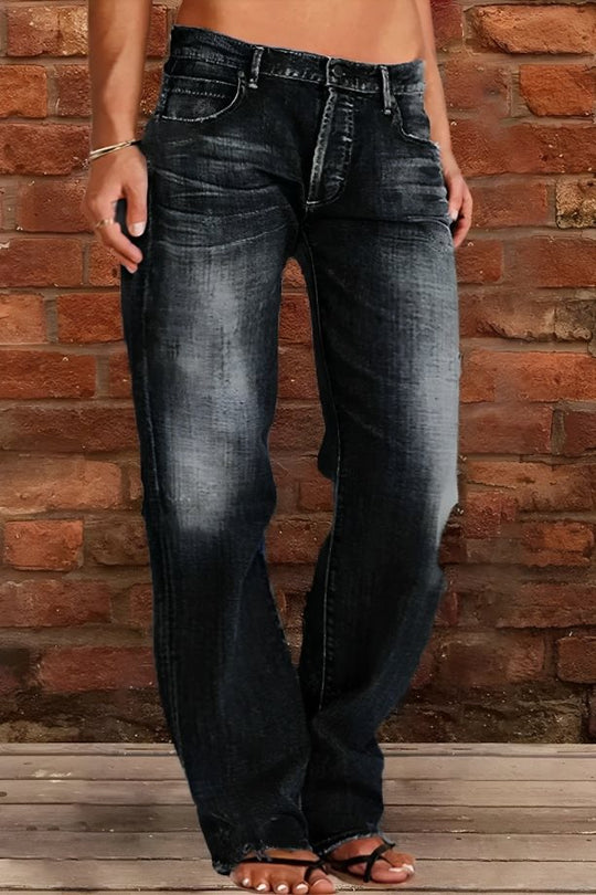 Damen Lockere Destroyed-Jeans mit weitem Bein und niedriger Taille Shop Nory