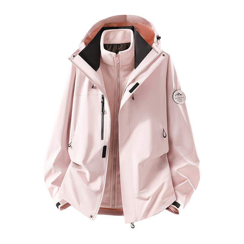 Herren zweilagige Softshell-Outdoorjacke mit herausnehmbarem Fleecefutter und verstellbarer Kapuze Shop Nory
