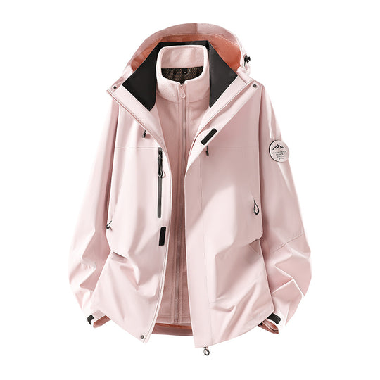 Herren zweilagige Softshell-Outdoorjacke mit herausnehmbarem Fleecefutter und verstellbarer Kapuze Shop Nory