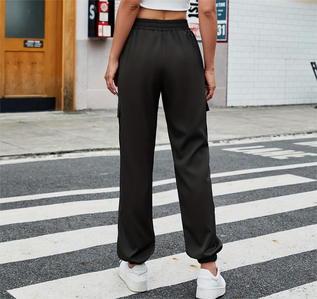 Damen Cargo-Hose mit elastischem Bund und praktischen Seitentaschen Shopnory