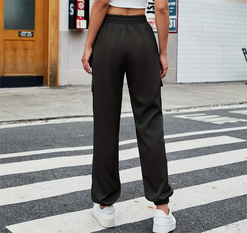 Damen Cargo-Hose mit elastischem Bund und praktischen Seitentaschen Shopnory