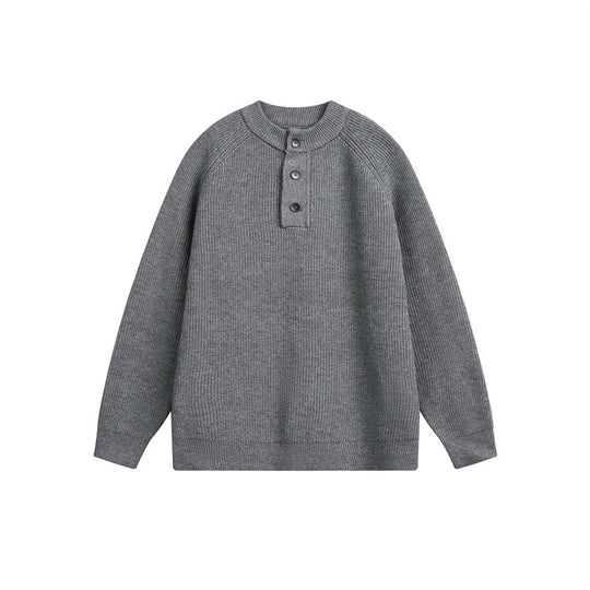Unisex Rippsweater mit Henley-Knopfleiste und Raglanärmeln Shop Nory