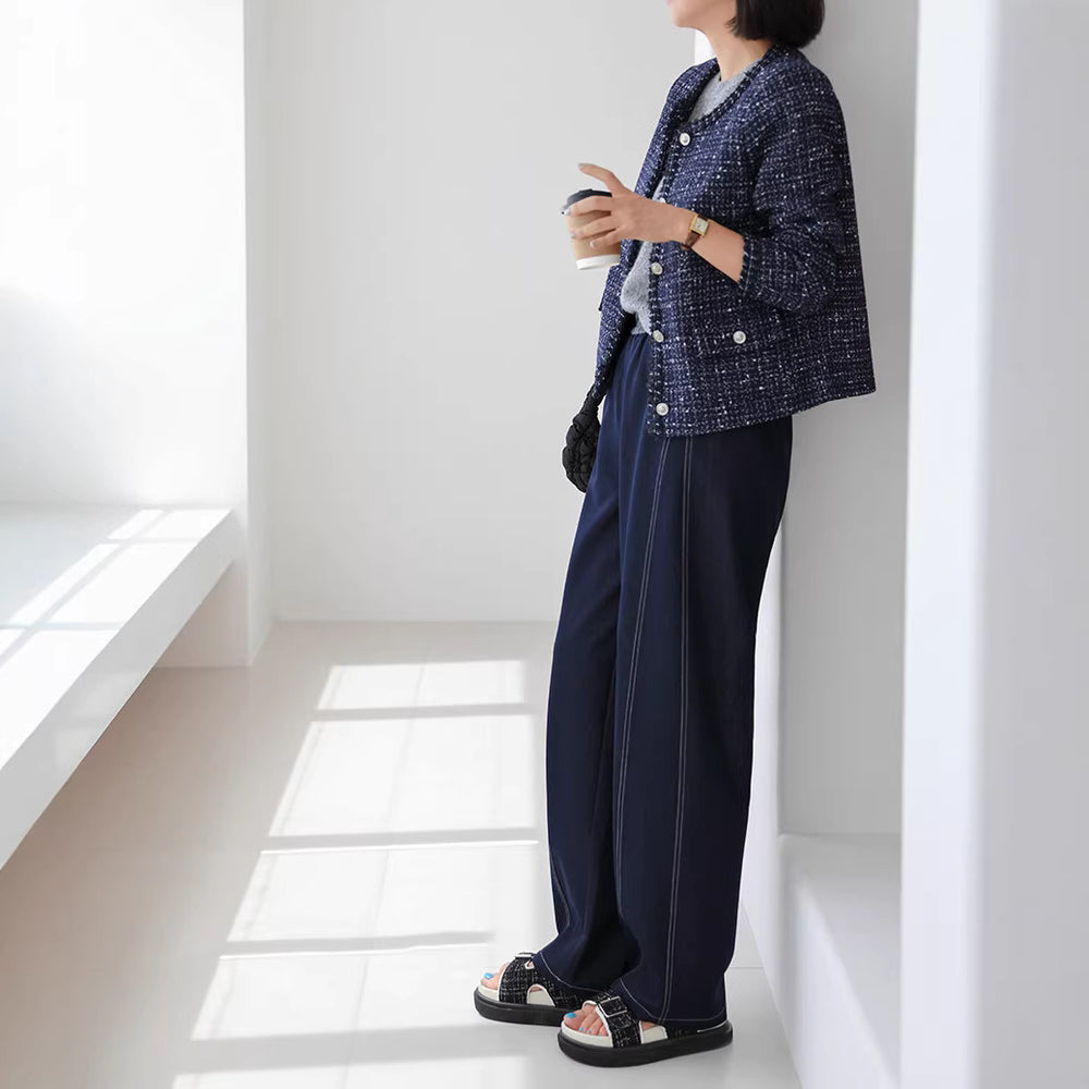 Damen Eleganter kurzarm Tweedmantel Shop Nory