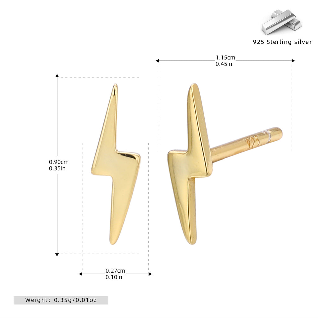 Damen Ohrstecker im modernen Blitzdesign aus hochwertigem 925 Sterling Silber Shop Nory