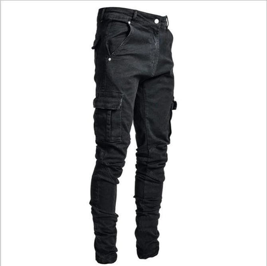 Herren Eng geschnittene Cargo-Jeans mit Stretch und Mehrfach-Taschen Shop Nory