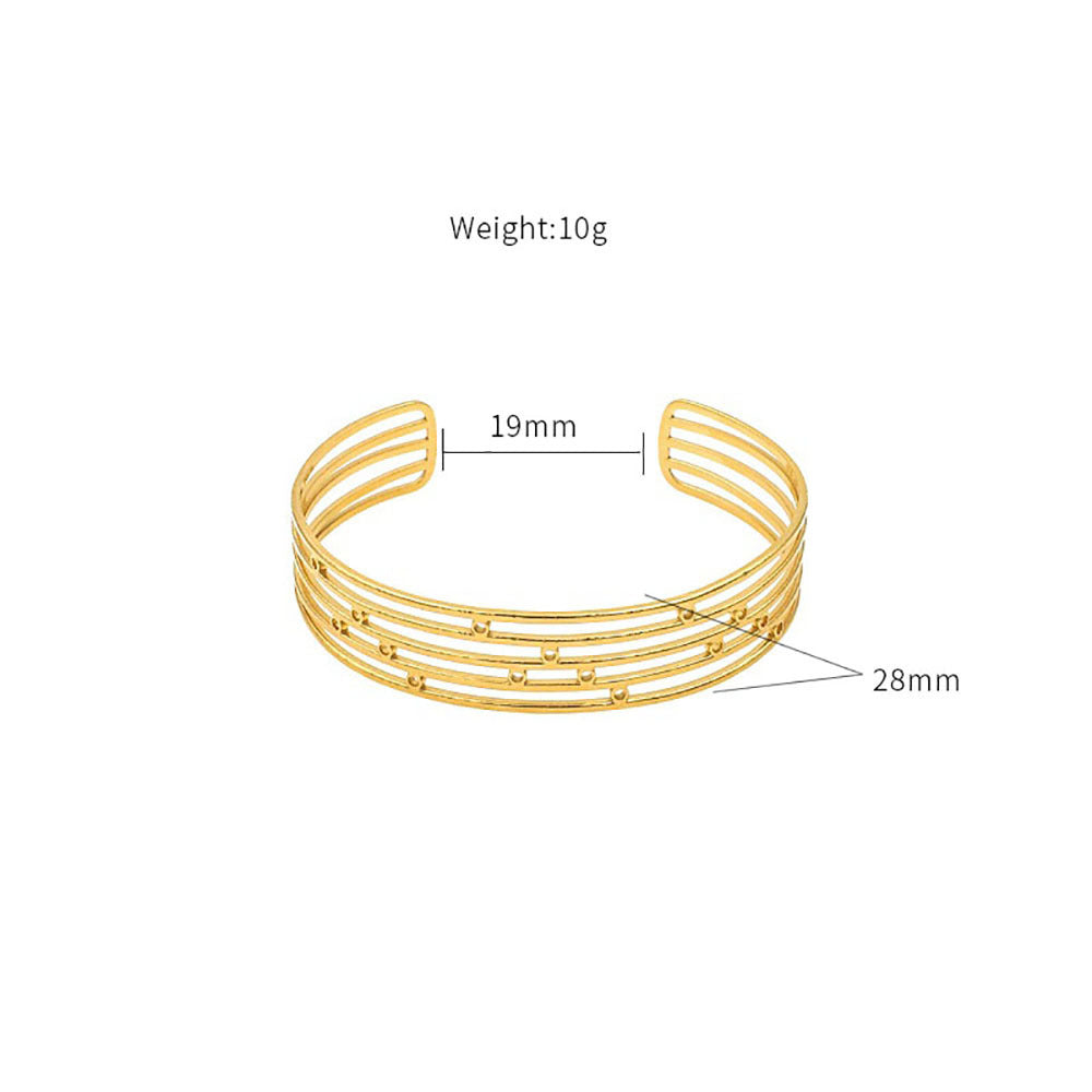 Damen Offener Armreif mit stilvollem Lamellen-Design Shop Nory