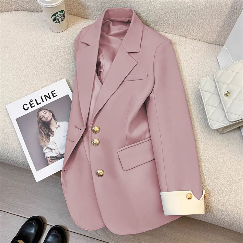 Damen Eleganter Blazer mit Goldknopfdetails Shop Nory