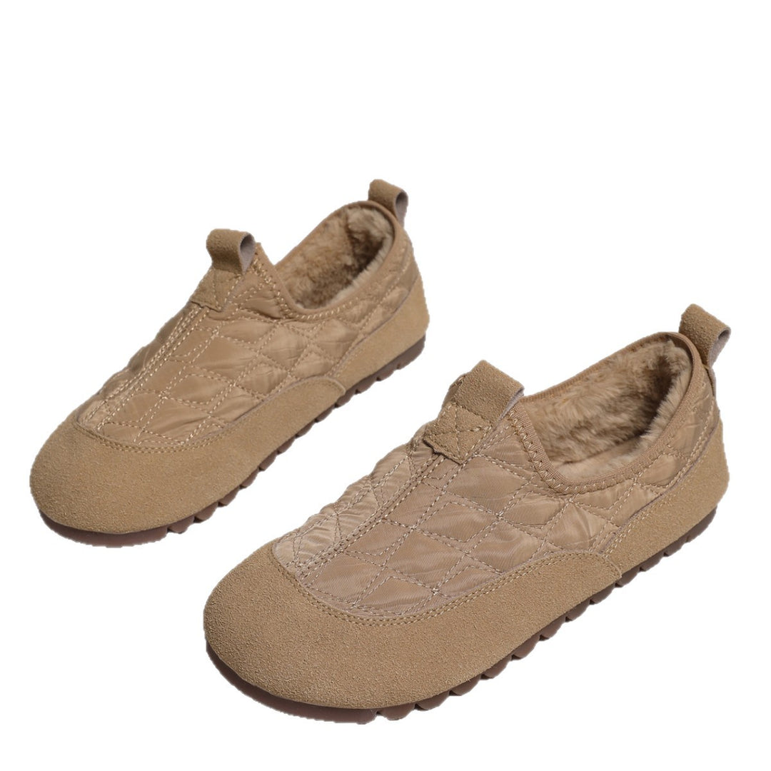 Damen Gepolsterte gesteppte Slip-On Freizeitschuhe mit rutschfester Profilsohle Shop Nory