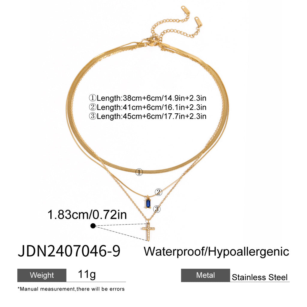 Damen Mehrlagige Halskette mit feinen goldenen Talismans und hypoallergenen Eigenschaften Shop Nory