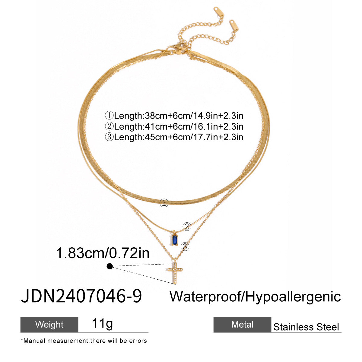 Damen Mehrlagige Halskette mit feinen goldenen Talismans und hypoallergenen Eigenschaften Shop Nory