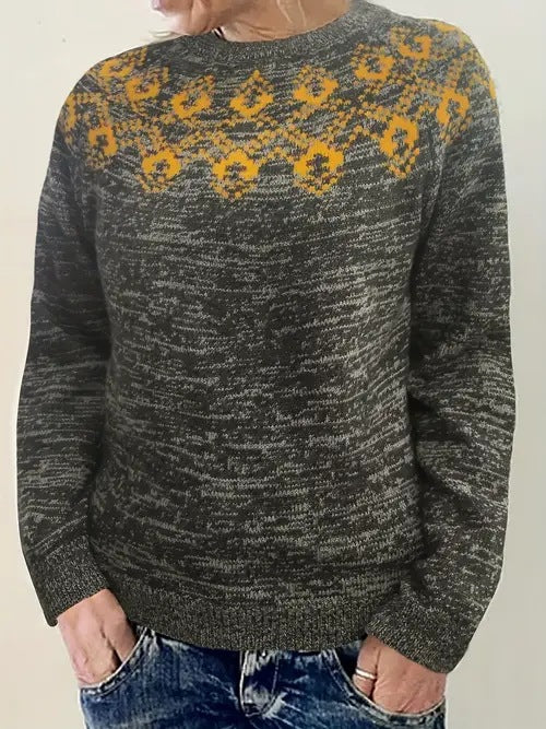 Damen nan Norwegerpullover aus Wollmix mit Rundhalsausschnitt und traditionellem Fair-Isle-Yoke Shop Nory