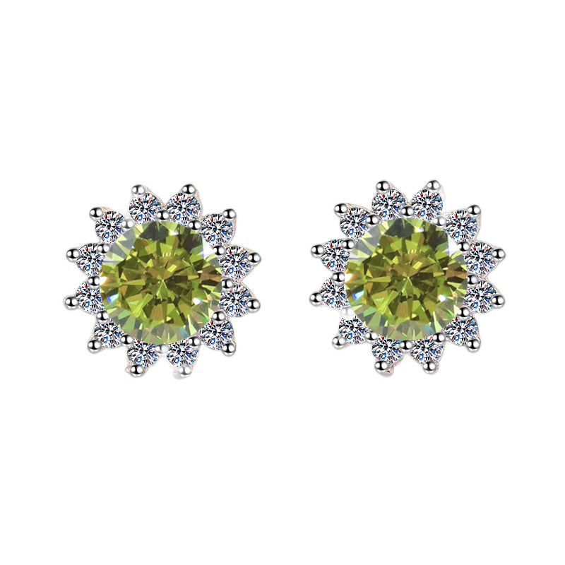 Damen Ohrringe mit strahlenden Zirkonia in floraler Form Shop Nory