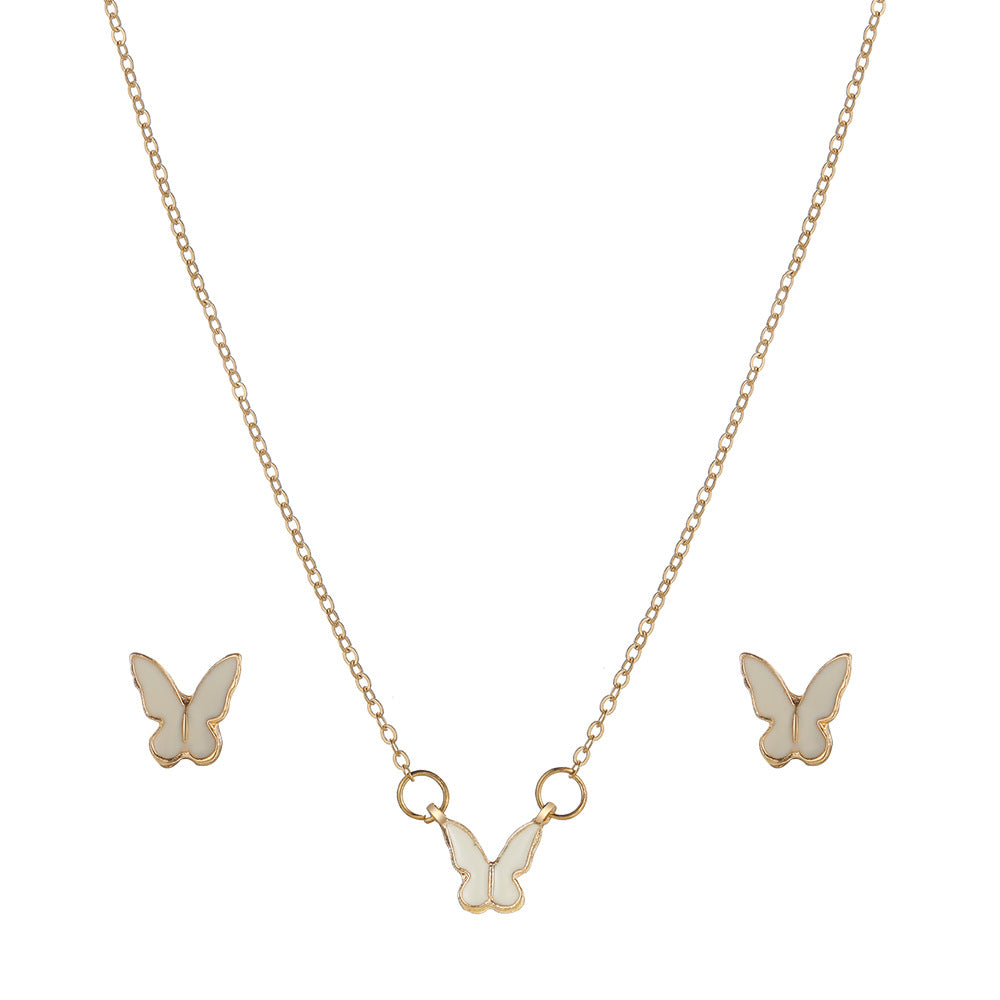Damen Schmuckset mit verspielten Schmetterlingsanhängern und Ohrsteckern Shop Nory