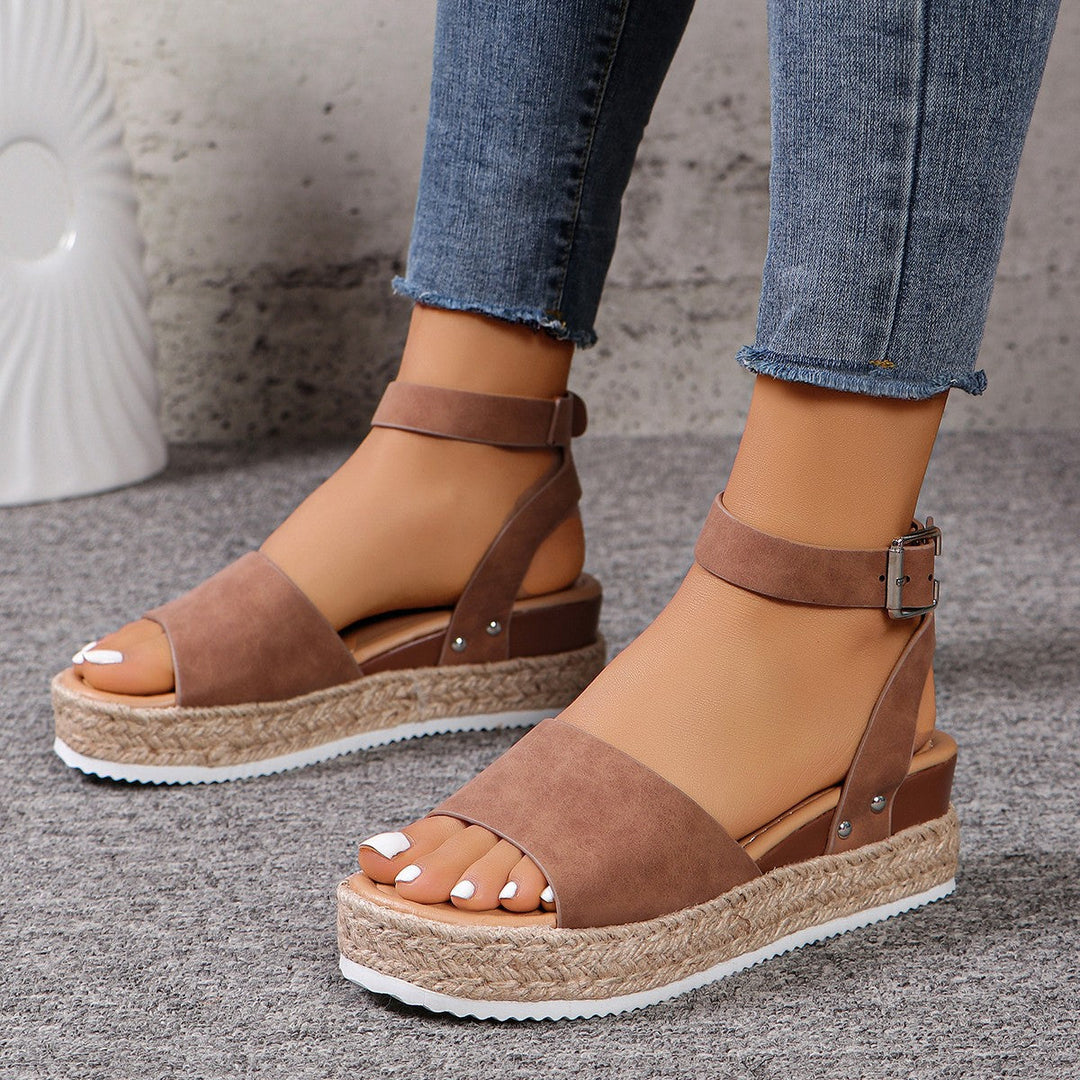 Damen Wedge-Sandaletten mit elegantem Riemen-Design und komfortablem Fußbett