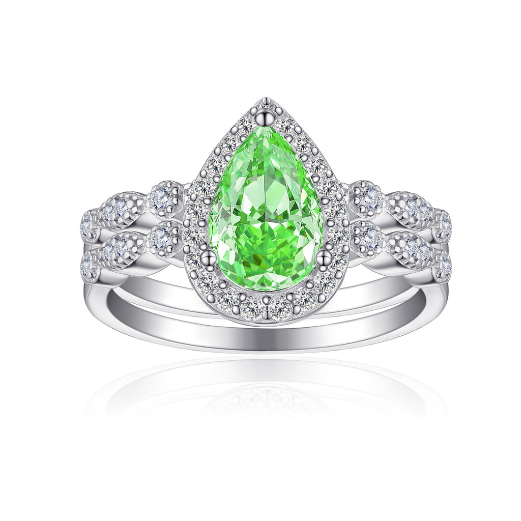 Damen Verlobungsring mit luxuriösem Kristall-Halo und funkelndem Zirkonia-Besatz Shop Nory