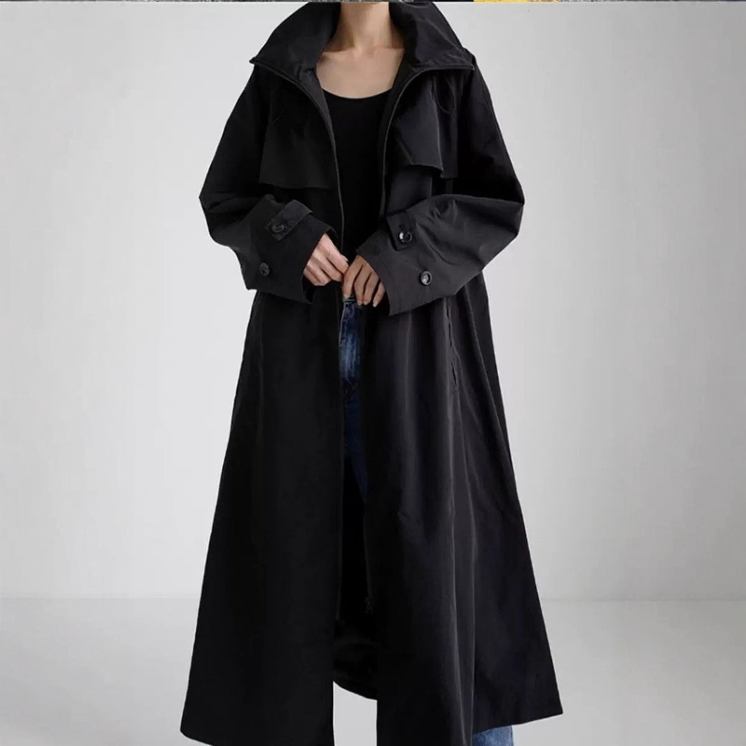 Damen Oversize-Mantel im Maxi-Look mit Kapuze und Cape‑Passe Shop Nory