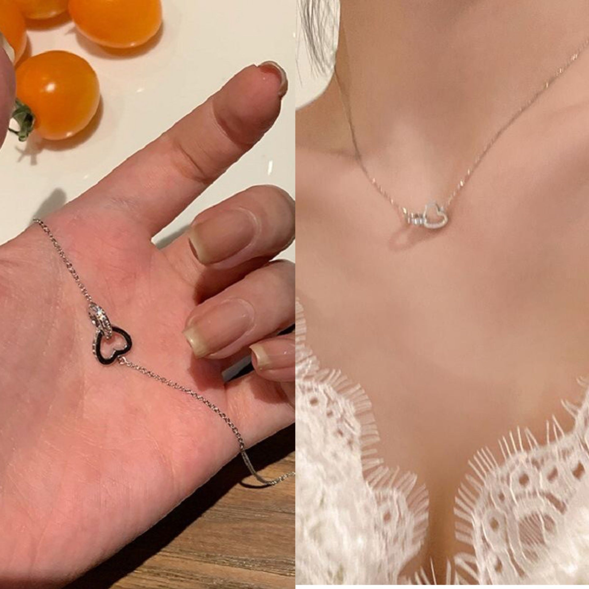 Damen Halskette mit elegantem Herzanhänger und funkelnden Zirkonia Shop Nory