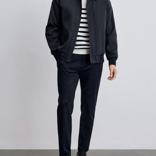 Herren klassische Harringtonjacke mit Rippsaum und verdecktem Reißverschluss Shop Nory