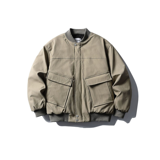 Unisex Kurzboxy wattierte Bomberjacke im Utility‑Look mit Rippenkragen Shop Nory