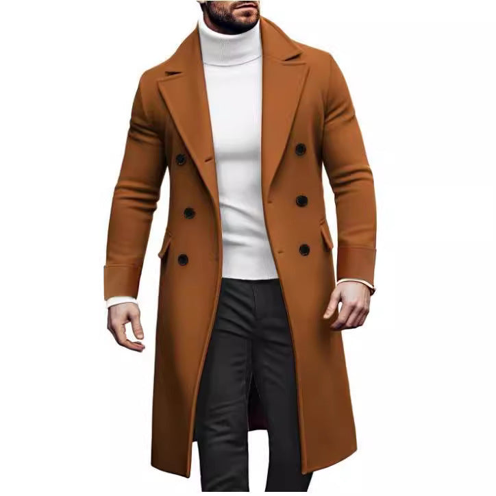 Herren Eleganter Doppelreiher-Mantel mit hochwertigem Material und klassischem Schnitt