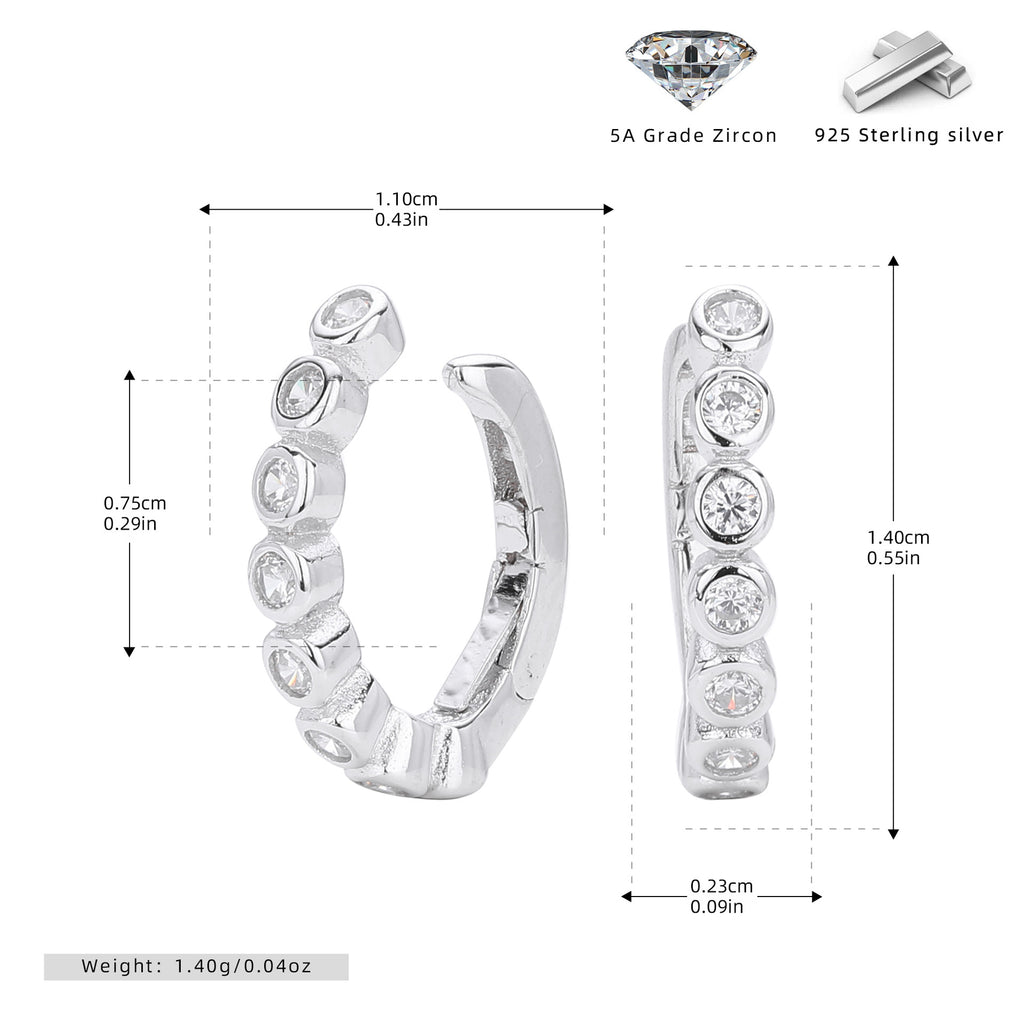 Damen Creolen mit innovativem Zirkonbesatz und hochwertigem 925 Sterling Silber Shop Nory