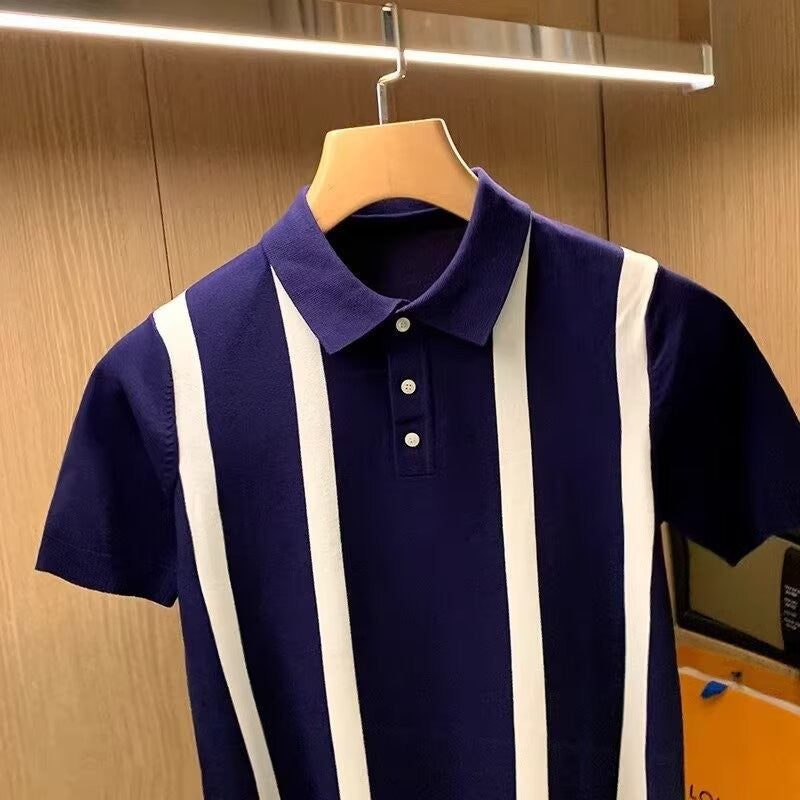 Herren Modisches Poloshirt mit Streifen Shop Nory