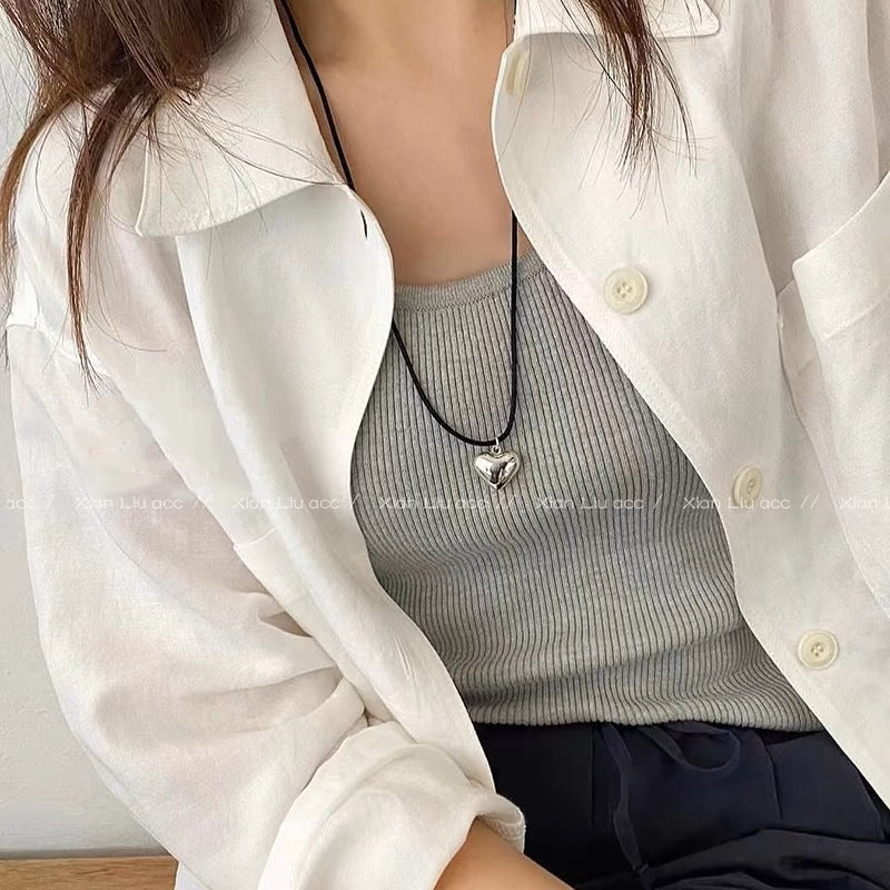 Damen Halskette mit Herzanhänger aus Edelstahl Shop Nory