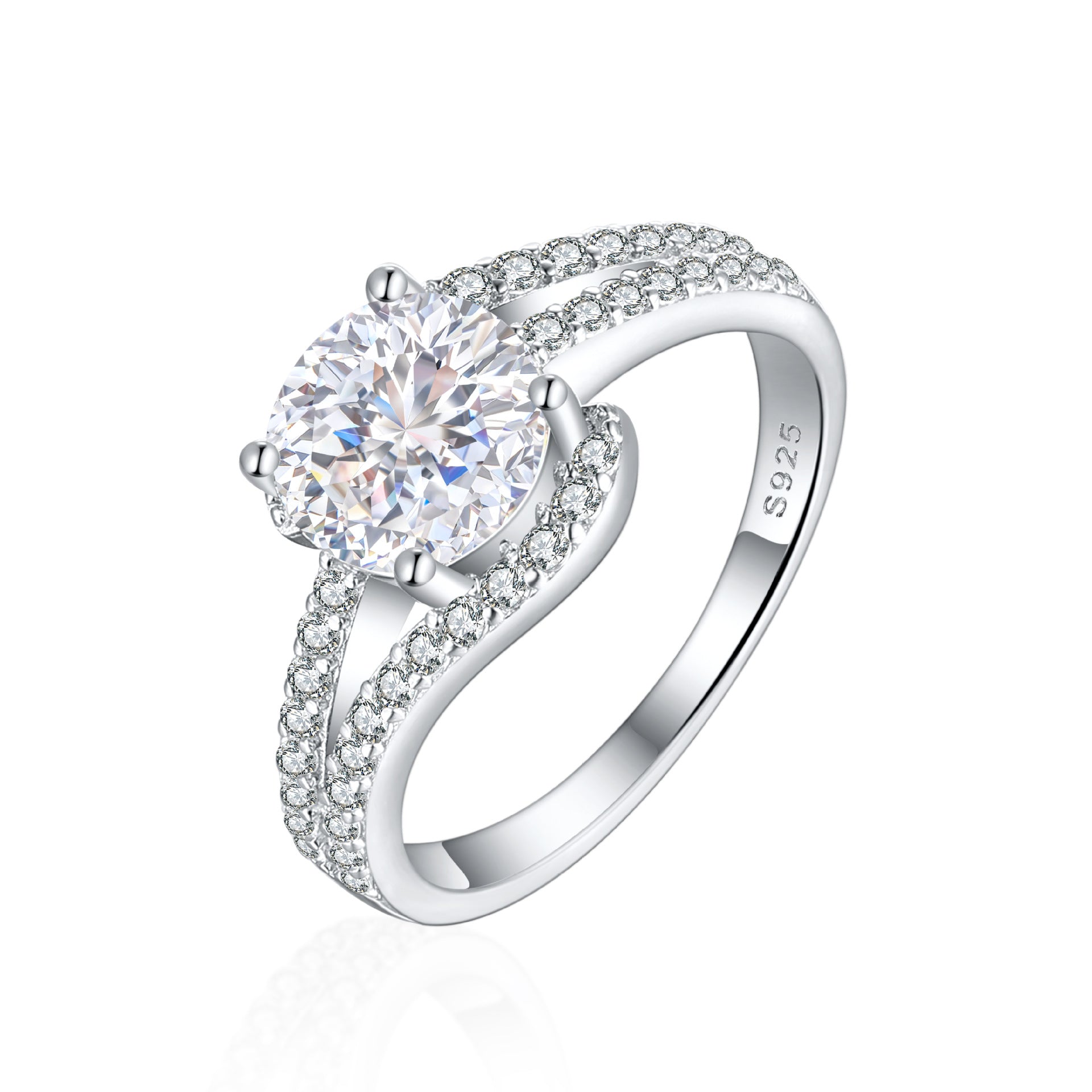 Damen Eleganter Ring mit funkelndem Zirkonia-Besatz Shop Nory
