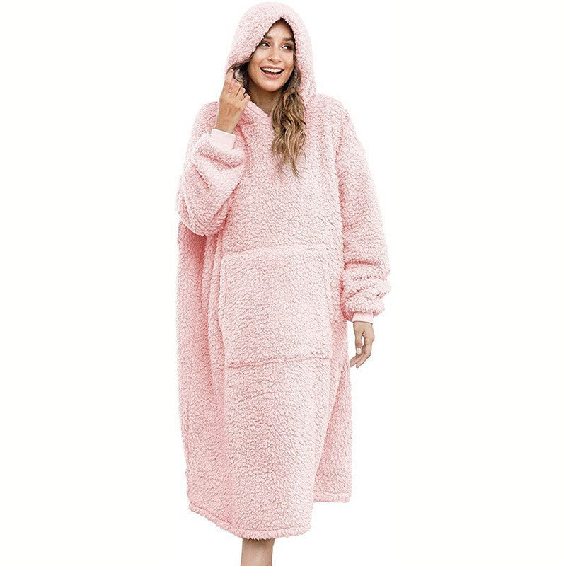 Herren nan übergroßer Sherpa-Wohnmantel mit Kapuze und praktischen Eingrifftaschen Shop Nory