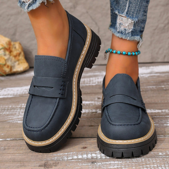 Damen Chunky-Loafer mit profilierter Gummilaufsohle und klassischem Penny-Riemen Shop Nory