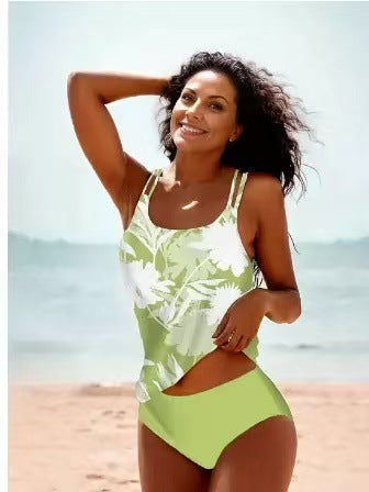 Damen Sportliches Tankini-Set mit bequemem Shorts und verstellbaren Trägern Shopnory