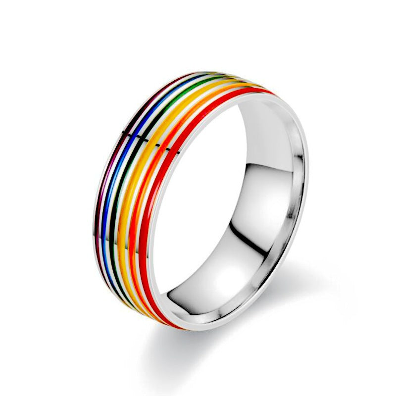 Damen Ring mit buntem Streifenmuster Shop Nory