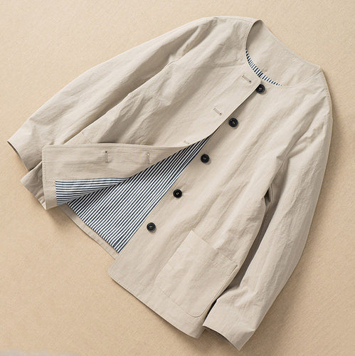 Damen Modische Übergangsjacke mit einzigartiger Knopfleiste Shop Nory