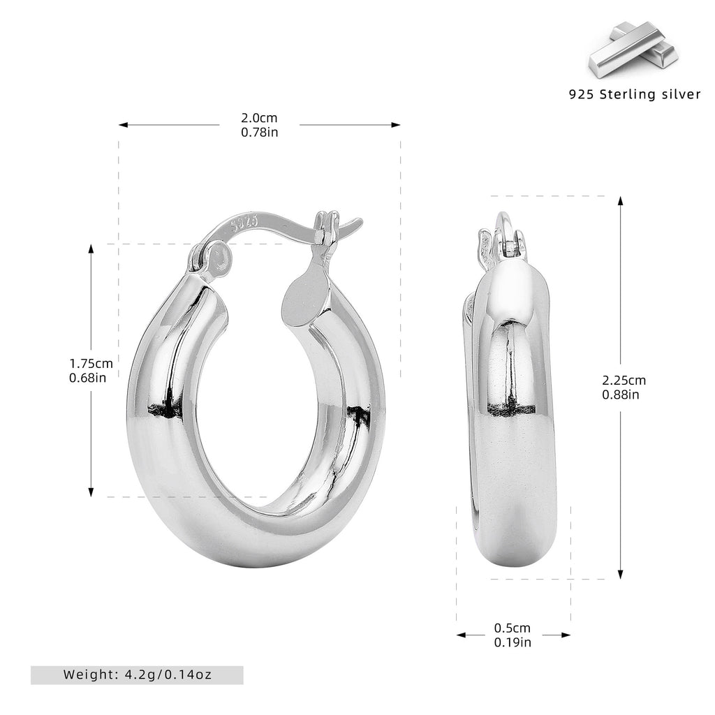 Damen Creolen mit sanft geschwungenem Design aus hochwertigem 925 Sterling Silber Shop Nory