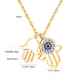 Damen Halskette mit Hamsa-Anhänger aus hochwertigem Edelstahl und funkelnden Zirkonia Shop Nory